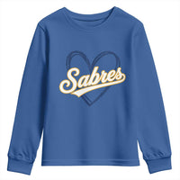 Vintage 70s Sabres Name Heart Script Style Youth Sweatshirt Retro Distressed Tailgate Spirit Sports Fan