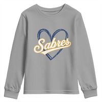 Vintage 70s Sabres Name Heart Script Style Youth Sweatshirt Retro Distressed Tailgate Spirit Sports Fan