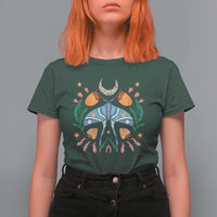 Retro Celestial Mystical Floral Moon Botanical Luna Moth T-shirt for Women, Luna Moth Gifts for Insect Lover, Spiritual T Shirt For Women - Wonder Print Shop