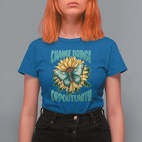 Botanical Sunflower Change Brings Opportunity Actias Luna Moth T-Shirt for Women, Moth Spirituality for Insect Lover T Shirt For Women - Wonder Print Shop
