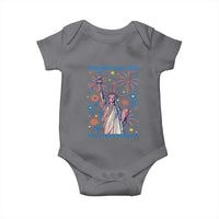 Funny Democracy Is Dying But Hey Nice Fireworks Baby Onesie Statue of Liberty Red and White Patriotic 4th of July