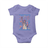 Funny Democracy Is Dying But Hey Nice Fireworks Baby Onesie Statue of Liberty Red and White Patriotic 4th of July
