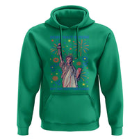 Funny Democracy Is Dying But Hey Nice Fireworks Hoodie Statue of Liberty Red and White Patriotic 4th of July