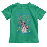 Funny Democracy Is Dying But Hey Nice Fireworks Toddler T Shirt Statue of Liberty Red and White Patriotic 4th of July