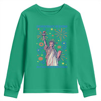 Funny Democracy Is Dying But Hey Nice Fireworks Youth Sweatshirt Statue of Liberty Red and White Patriotic 4th of July