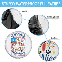 Funny Patriotic Duck Holding Firework Spare Tire Cover Funny Democracy Is Dying But Hey Nice Fireworks 4th Of July