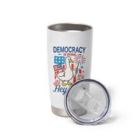 Funny Patriotic Duck Holding Firework Tumbler Cup Funny Democracy Is Dying But Hey Nice Fireworks 4th Of July