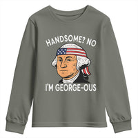 Funny George Washington Youth Sweatshirt Handsome No Georgeous Patriotic 4th Of July Humor