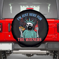 Funny Skeleton Lady Liberty Spare Tire Cover I'm Just Here For The Wieners 4th Of July Hot Dog - Wonder Print Shop