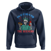 Funny Skeleton Lady Liberty Hoodie I'm Just Here For The Wieners 4th Of July Hot Dog - Wonder Print Shop