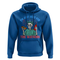 Funny Skeleton Lady Liberty Hoodie I'm Just Here For The Wieners 4th Of July Hot Dog - Wonder Print Shop