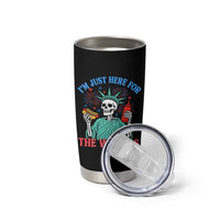 Funny Skeleton Lady Liberty Tumbler Cup I'm Just Here For The Wieners 4th Of July Hot Dog - Wonder Print Shop