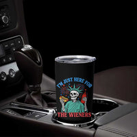 Funny Skeleton Lady Liberty Tumbler Cup I'm Just Here For The Wieners 4th Of July Hot Dog - Wonder Print Shop