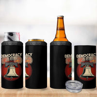 Retro 4th of July Liberty Bell 4 in 1 Can Cooler Tumbler Democracy Is Dying But Hey Nice Fireworks Political Satire - Wonder Print Shop