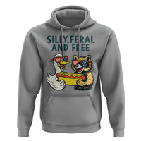 Silly Feral and Free Hoodie Funny Goose and Raccoon 4th of July Patriotic - Wonder Print Shop