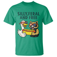 Silly Feral and Free T Shirt Funny Goose and Raccoon 4th of July Patriotic - Wonder Print Shop