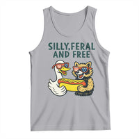 Silly Feral and Free Tank Top Funny Goose and Raccoon 4th of July Patriotic - Wonder Print Shop