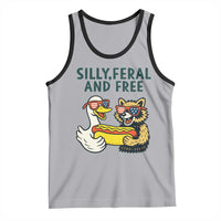 Silly Feral and Free Tank Top Funny Goose and Raccoon 4th of July Patriotic - Wonder Print Shop