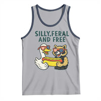 Silly Feral and Free Tank Top Funny Goose and Raccoon 4th of July Patriotic - Wonder Print Shop