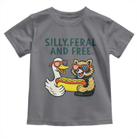 Silly Feral and Free Toddler T Shirt Funny Goose and Raccoon 4th of July Patriotic - Wonder Print Shop