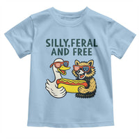 Silly Feral and Free Toddler T Shirt Funny Goose and Raccoon 4th of July Patriotic - Wonder Print Shop