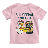 Silly Feral and Free Toddler T Shirt Funny Goose and Raccoon 4th of July Patriotic - Wonder Print Shop