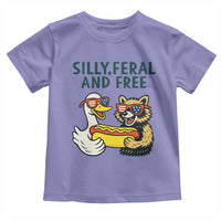Silly Feral and Free Toddler T Shirt Funny Goose and Raccoon 4th of July Patriotic - Wonder Print Shop
