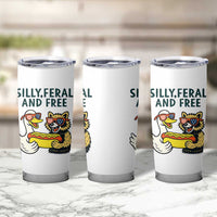 Silly Feral and Free Tumbler Cup Funny Goose and Raccoon 4th of July Patriotic - Wonder Print Shop