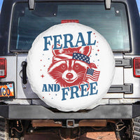 Funny Feral and Free Raccoon Spare Tire Cover Patriotic Bandana Animal 4th of July US Flag - Wonder Print Shop