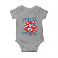 Funny Feral and Free Raccoon Baby Onesie Patriotic Bandana Animal 4th of July US Flag - Wonder Print Shop