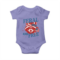 Funny Feral and Free Raccoon Baby Onesie Patriotic Bandana Animal 4th of July US Flag - Wonder Print Shop