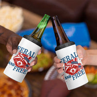 Funny Feral and Free Raccoon 4 in 1 Can Cooler Tumbler Patriotic Bandana Animal 4th of July US Flag - Wonder Print Shop