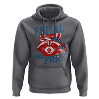 Funny Feral and Free Raccoon Hoodie Patriotic Bandana Animal 4th of July US Flag - Wonder Print Shop