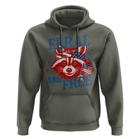 Funny Feral and Free Raccoon Hoodie Patriotic Bandana Animal 4th of July US Flag - Wonder Print Shop