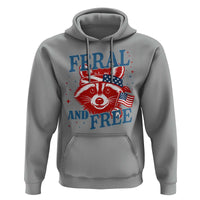 Funny Feral and Free Raccoon Hoodie Patriotic Bandana Animal 4th of July US Flag - Wonder Print Shop