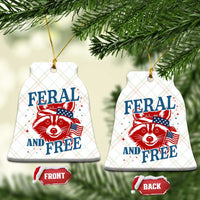 Funny Feral and Free Raccoon Ceramic Ornament Patriotic Bandana Animal 4th of July US Flag - Wonder Print Shop