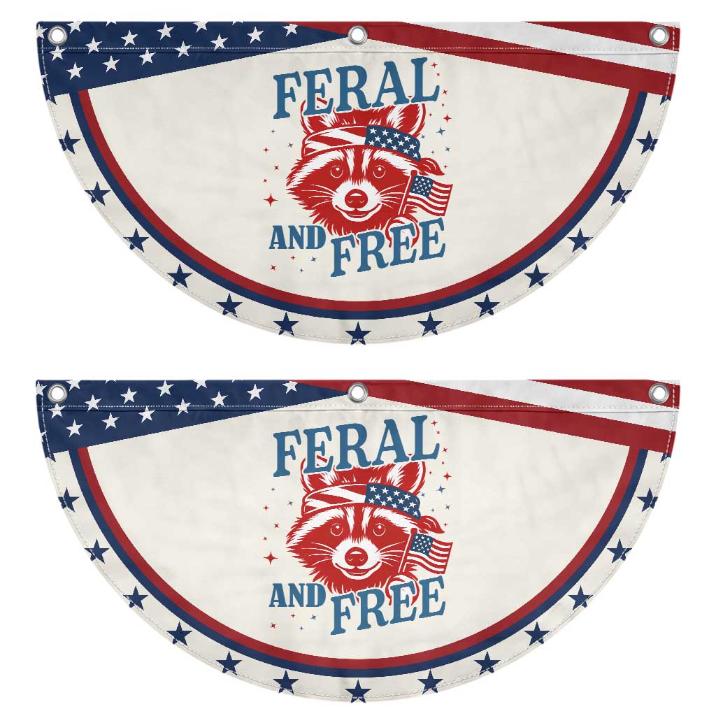 Funny Feral and Free Raccoon Patriotic Fan Flag Bandana Animal 4th of July US Flag