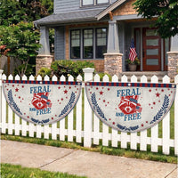 Funny Feral and Free Raccoon Patriotic Fan Flag Bandana Animal 4th of July US Flag