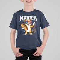 Merica Cat T Shirt For Kid Funny 4th of July Hot Dog and Fireworks Patriotic USA Flag - Wonder Print Shop