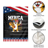 Merica Cat Garden Flag Funny 4th of July Hot Dog and Fireworks Patriotic USA Flag