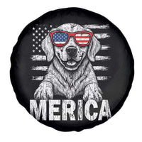 Merica Golden Retriever Spare Tire Cover Patriotic Dog US Flag 4th Of July - Wonder Print Shop