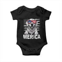 Merica Golden Retriever Baby Onesie Patriotic Dog US Flag 4th Of July - Wonder Print Shop