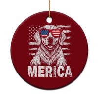 Merica Golden Retriever Ceramic Ornament Patriotic Dog US Flag 4th Of July - Wonder Print Shop
