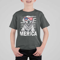 Merica Golden Retriever T Shirt For Kid Patriotic Dog US Flag 4th Of July - Wonder Print Shop