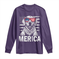 Merica Golden Retriever Long Sleeve Shirt Patriotic Dog US Flag 4th Of July - Wonder Print Shop