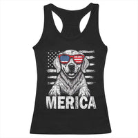 Merica Golden Retriever Racerback Tank Top Patriotic Dog US Flag 4th Of July - Wonder Print Shop