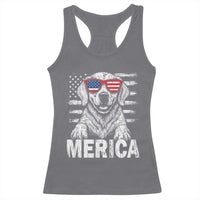 Merica Golden Retriever Racerback Tank Top Patriotic Dog US Flag 4th Of July - Wonder Print Shop