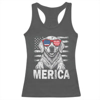 Merica Golden Retriever Racerback Tank Top Patriotic Dog US Flag 4th Of July - Wonder Print Shop