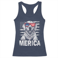 Merica Golden Retriever Racerback Tank Top Patriotic Dog US Flag 4th Of July - Wonder Print Shop
