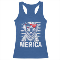 Merica Golden Retriever Racerback Tank Top Patriotic Dog US Flag 4th Of July - Wonder Print Shop
